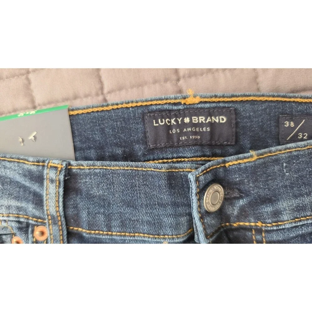 NWT Lucky Brand 410 Athletic Straight Fit Jeans Men’s 38x32 Blue Stretch Denim